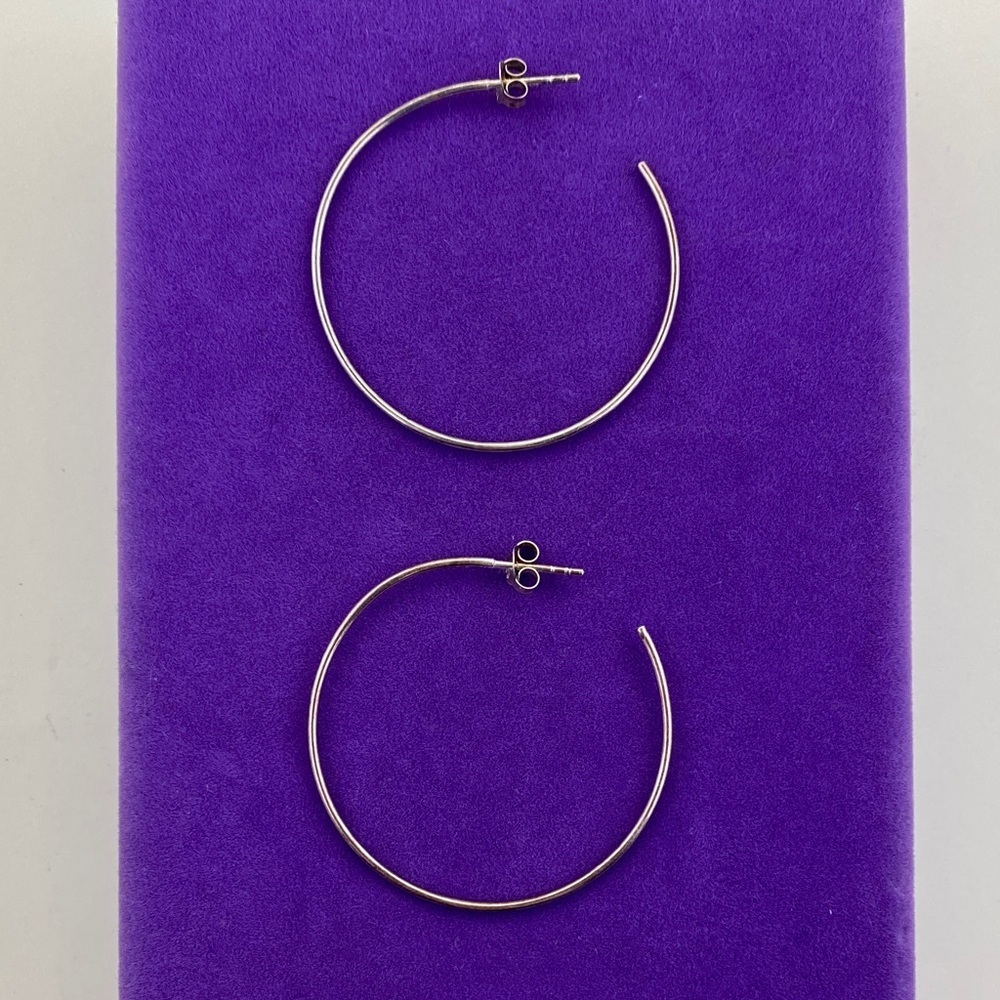 ๐ Sterling Silver Thin Hoop Earrings | Classic Polished Silver Open Hoops